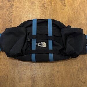 North Face Lumbar Blue Black Waist Sling Bag Fanny Pack Water Bottle Pockets